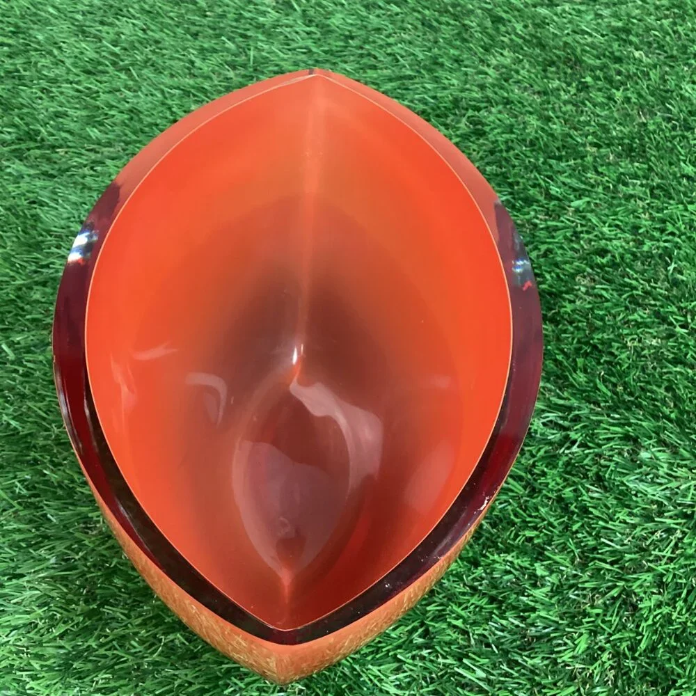 Waterford Evolution Orange Red Stripe Oval Modern Glass Vase